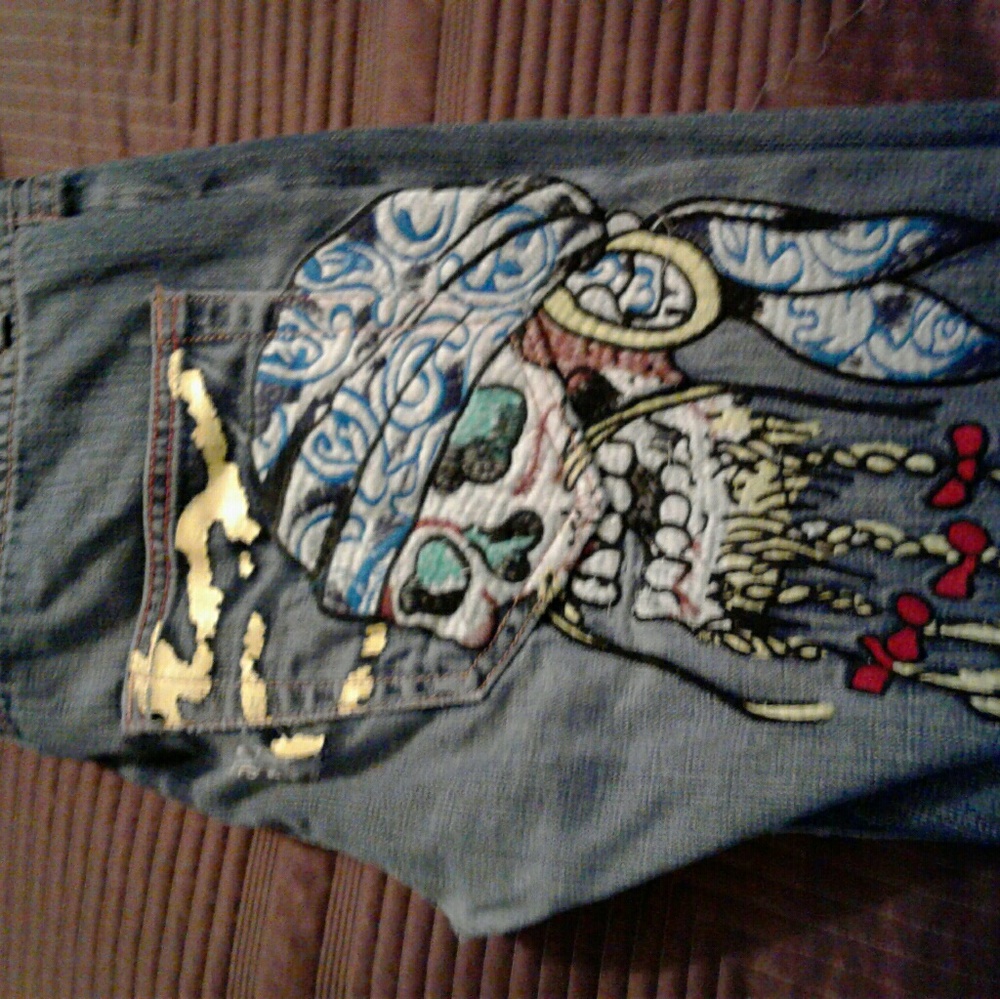Blue Don Ed Hardy By Christian Audigier Jean