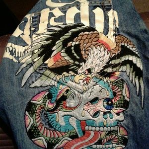 Blue Don Ed Hardy By Christian Audigier Jean