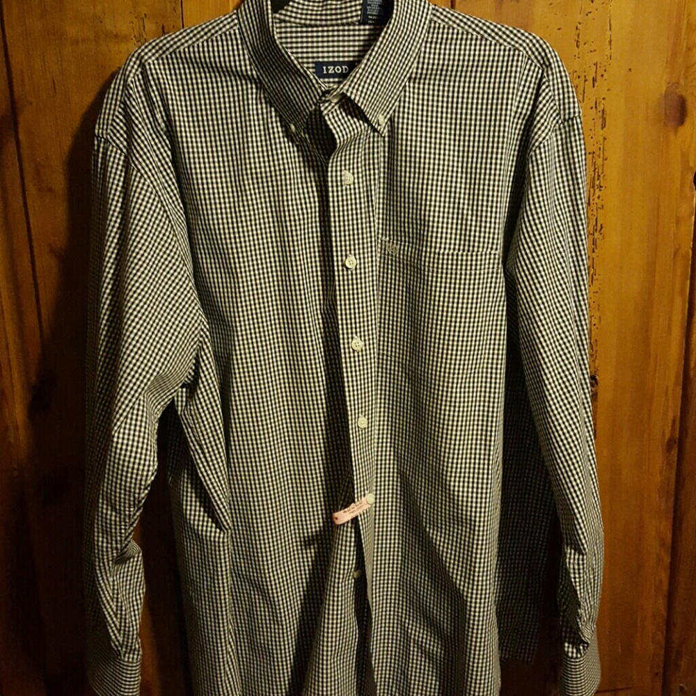 Gingham izod dress shirt