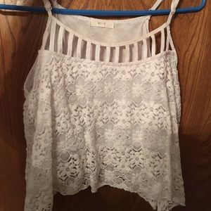 White lace crop top