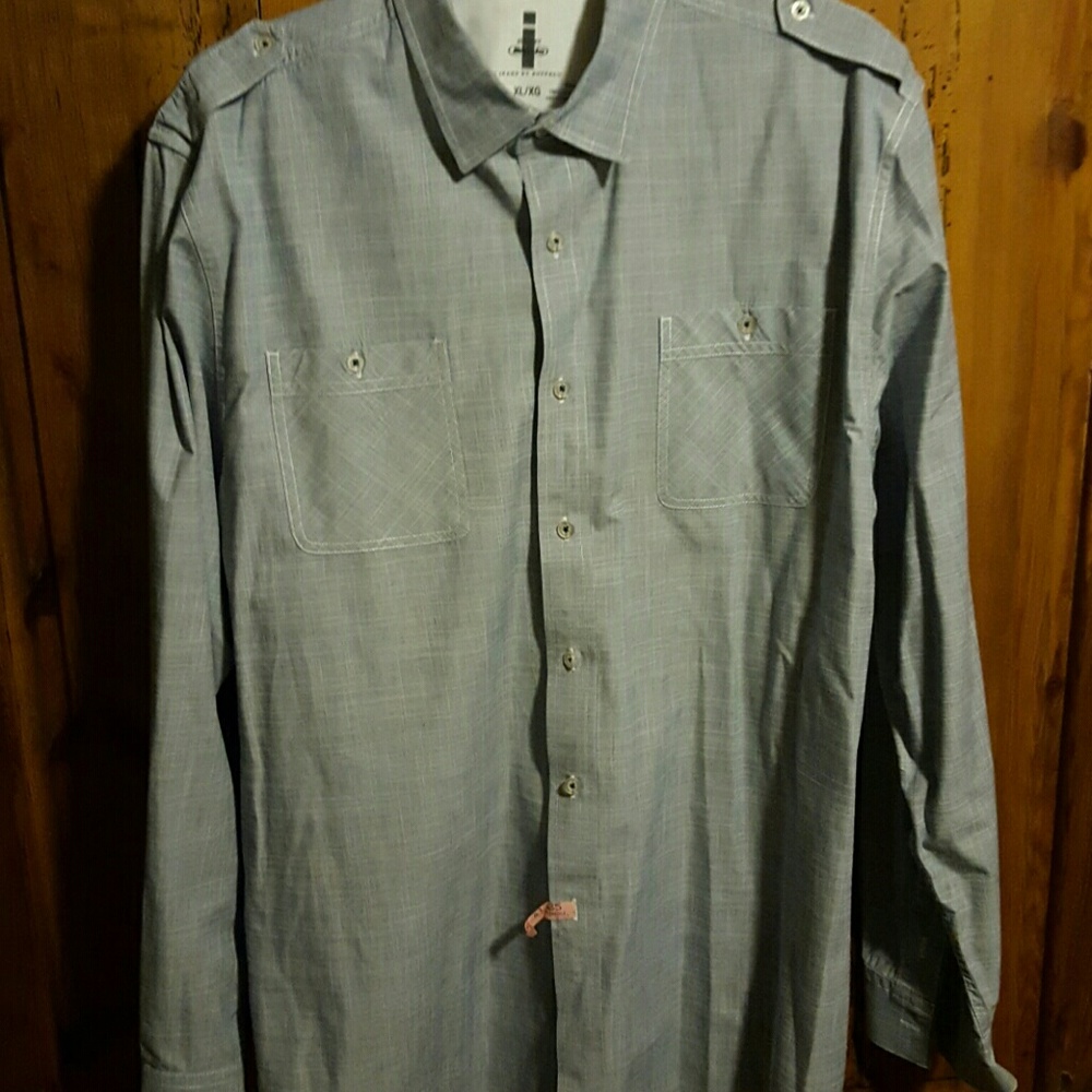 Blue casual button down