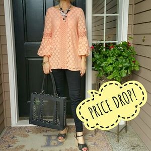 NWT Alfani peach colored tunic top