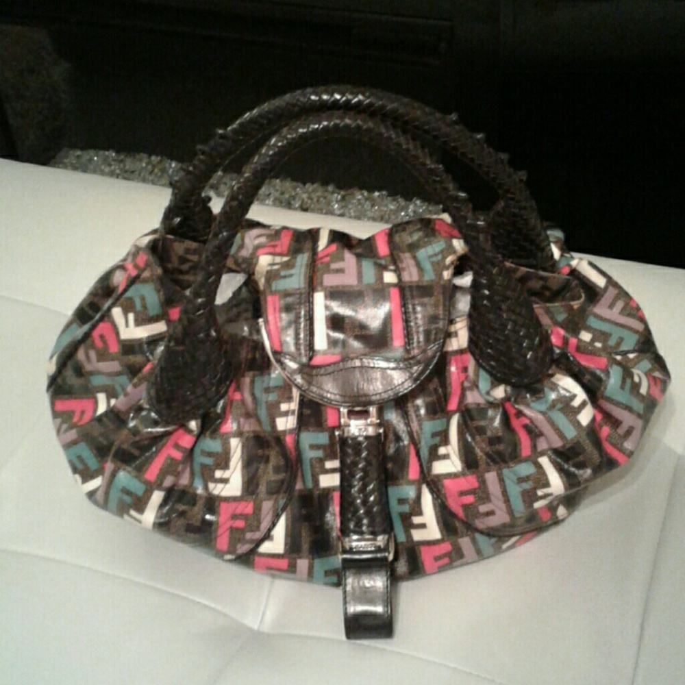 TRADE FOR LYN G...FENDI MULTI- COLORED SATCHEL
