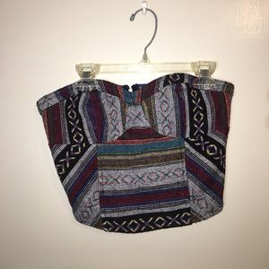 Aztec print bustier top