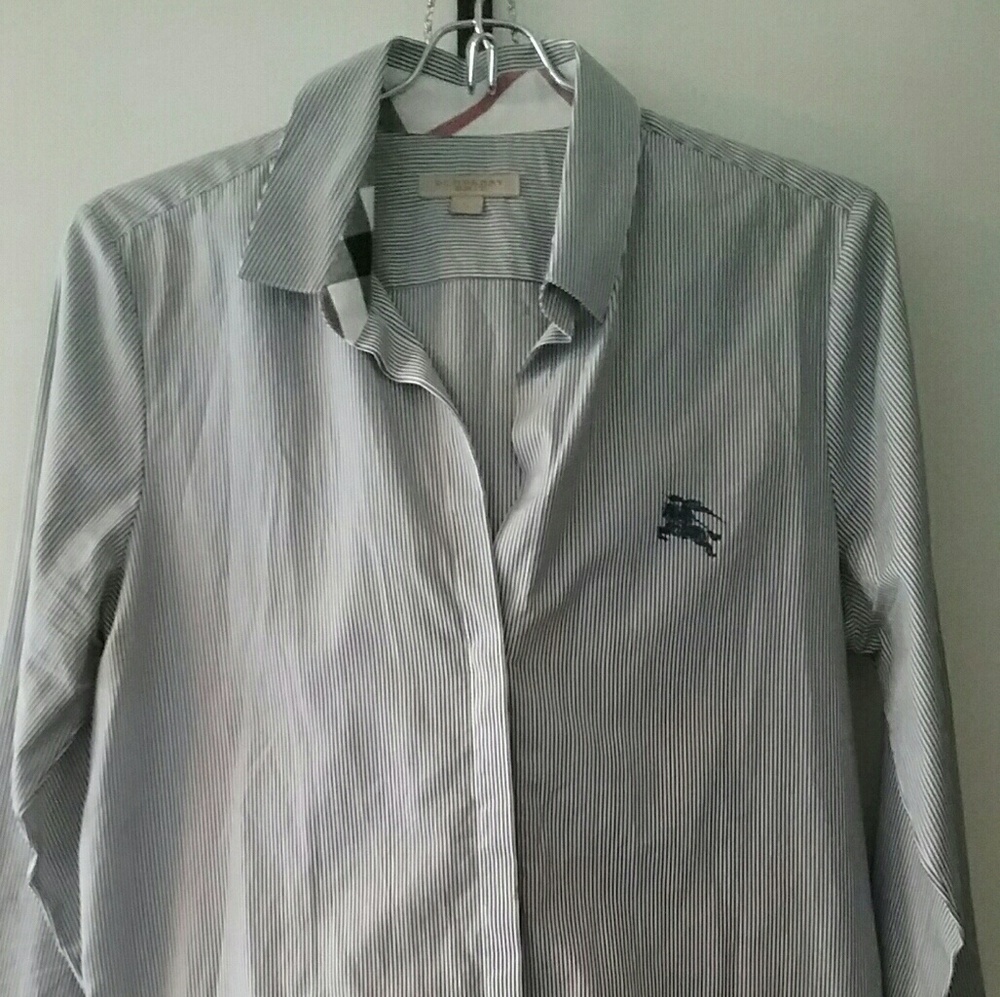 Striped long dress shirt