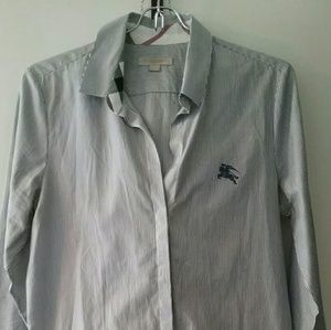 Striped long dress shirt