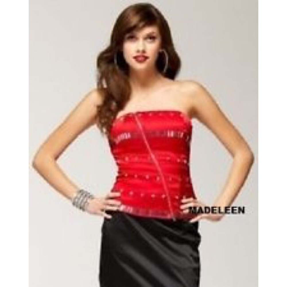 BEBE| Red Trapunto Studded Bustier