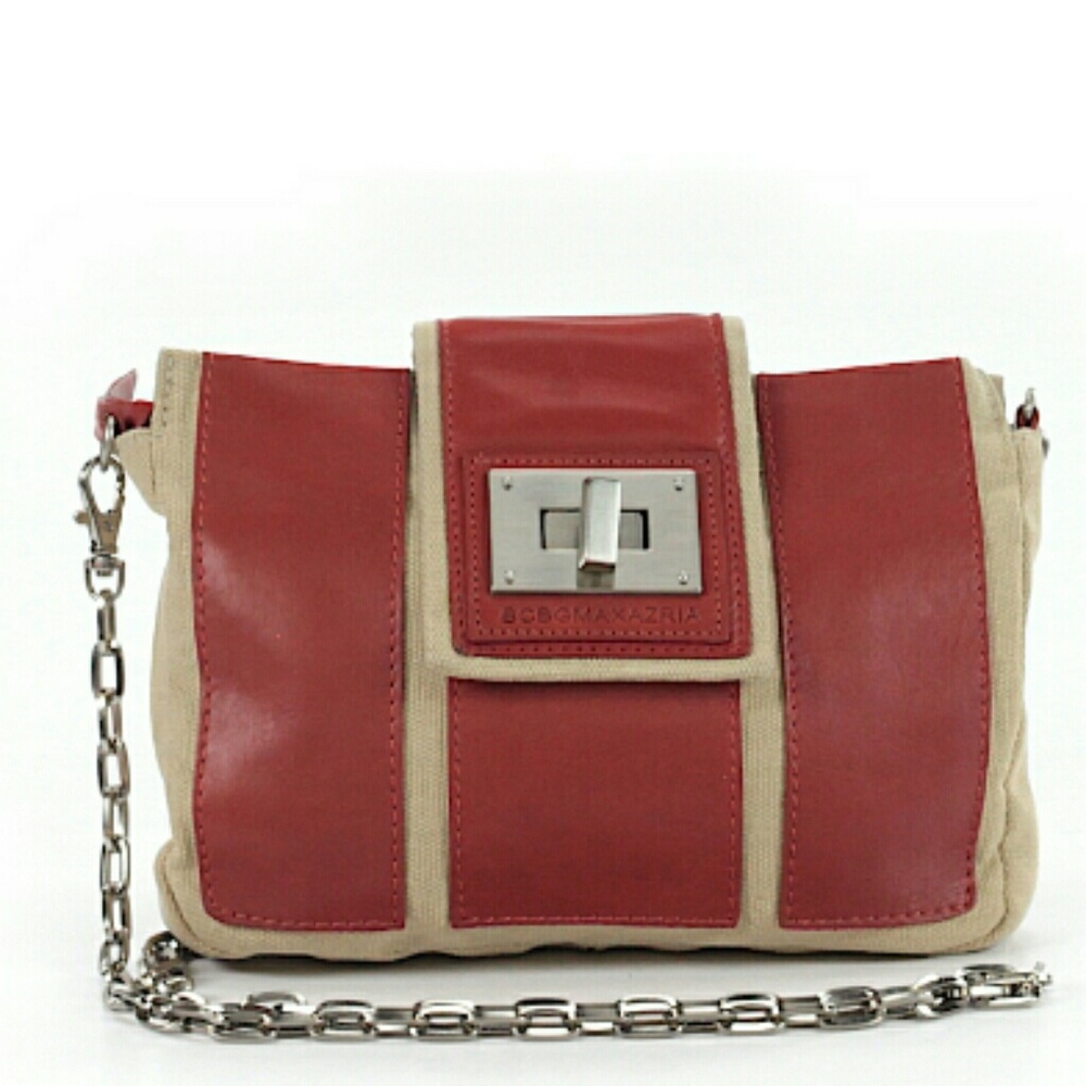 BCBGMAXAZRIA orange and beige crossbody bag