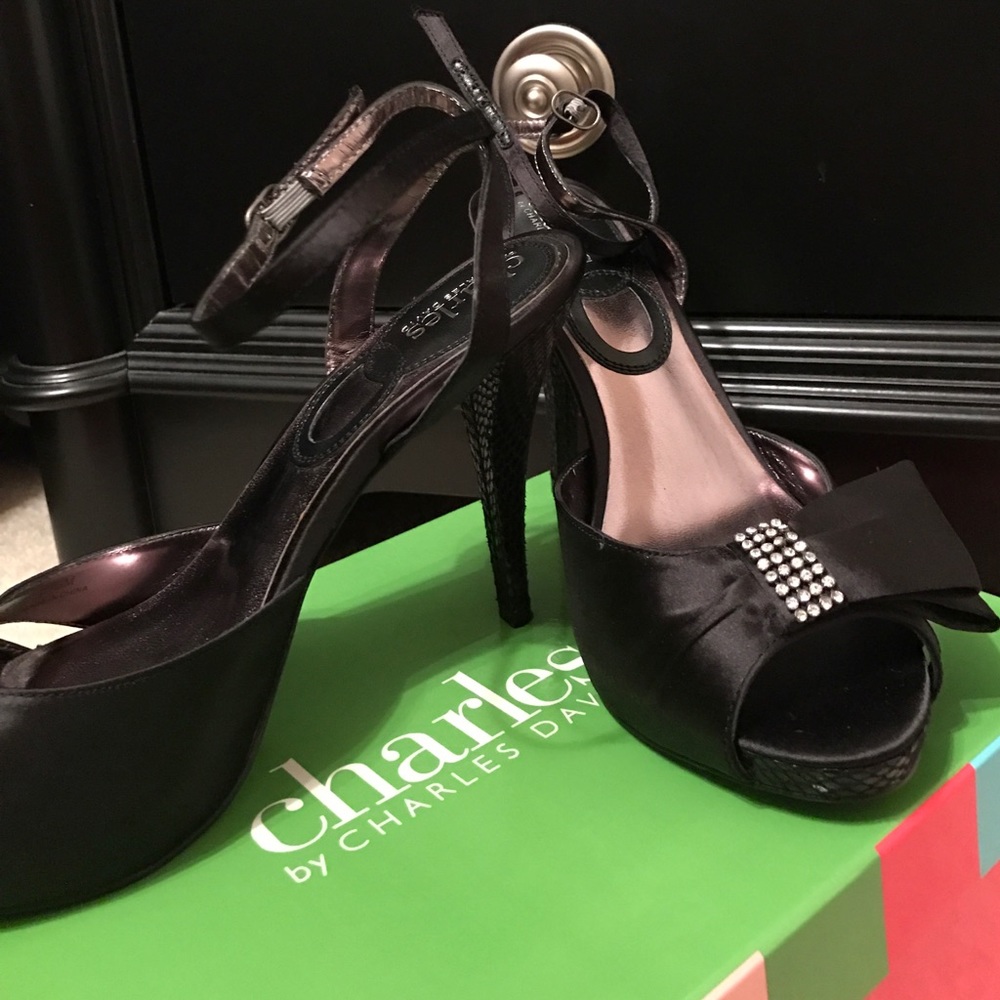 Black Satin Pumps