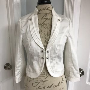 WHBM Lightweight White Detailed Jacket. EUC. Sz 8