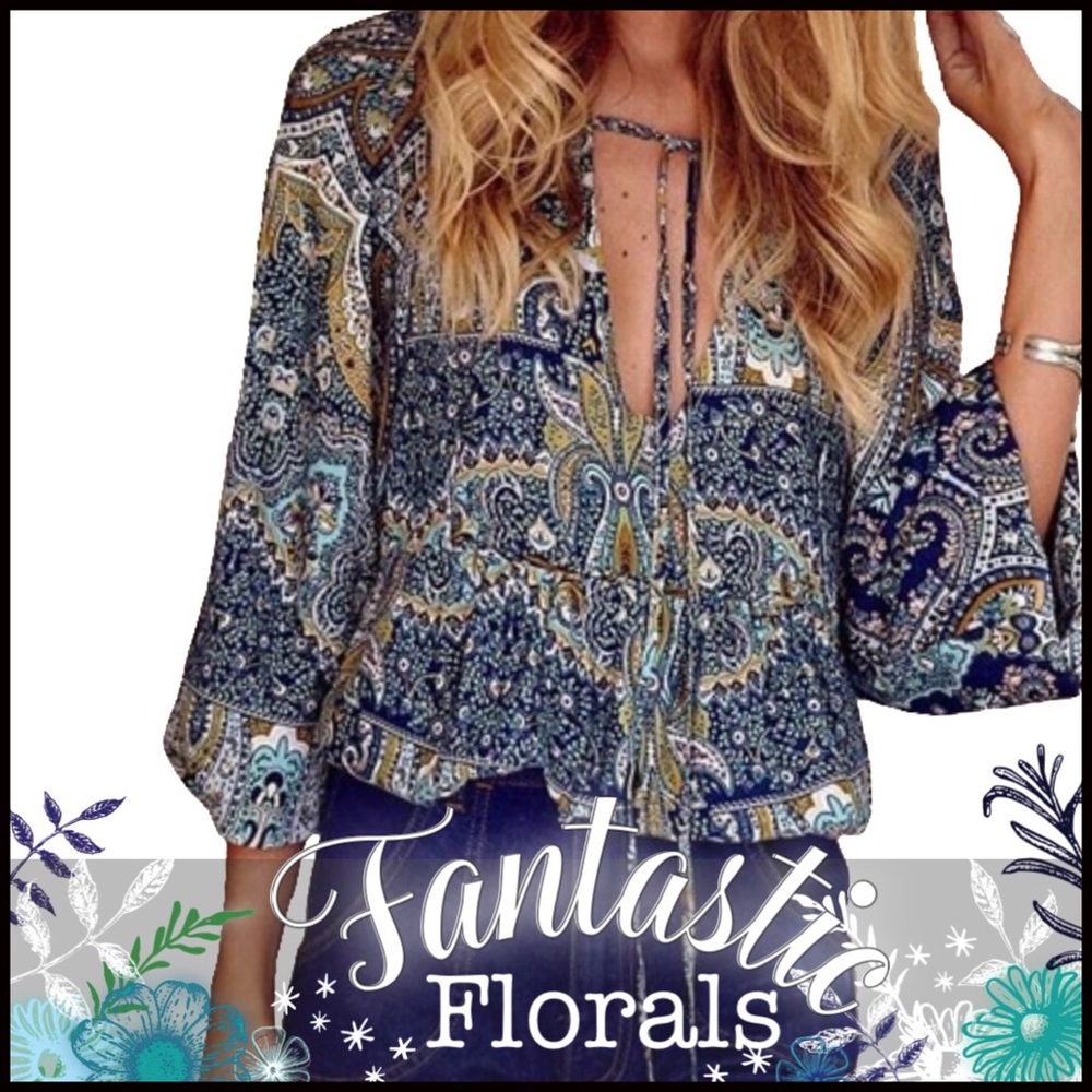 Boho Keyhole Tunic - Picture 1 of 8