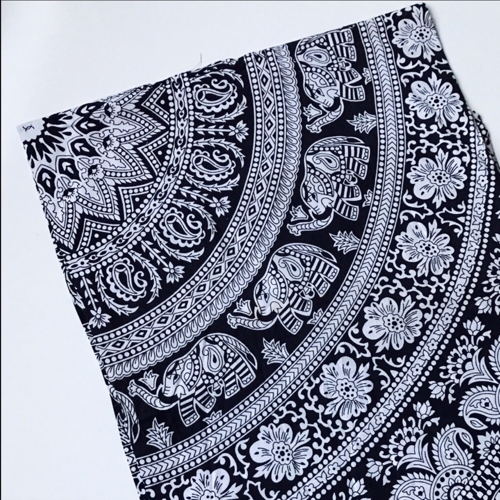Black & White Elephant Mandala