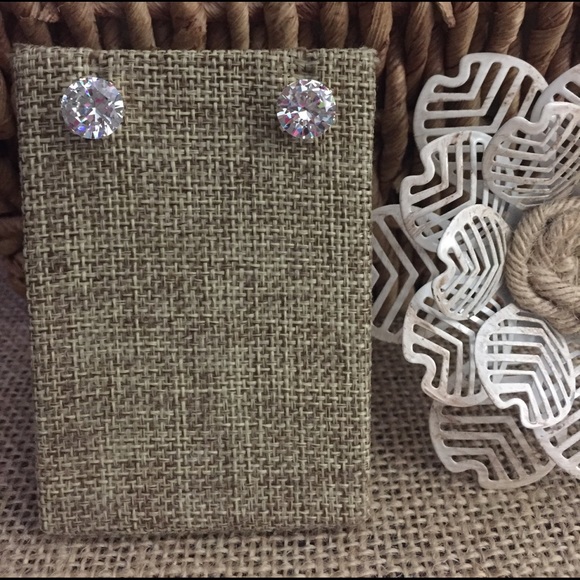 Jewelry - Huge CZ studs in stainless steel