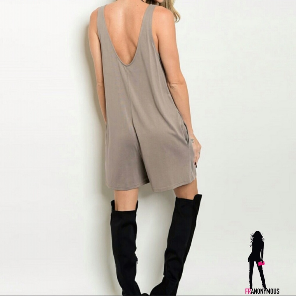 Taupe Jersey Romper - Picture 2 of 2