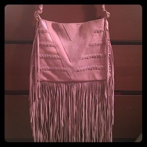 Pink fringe purse