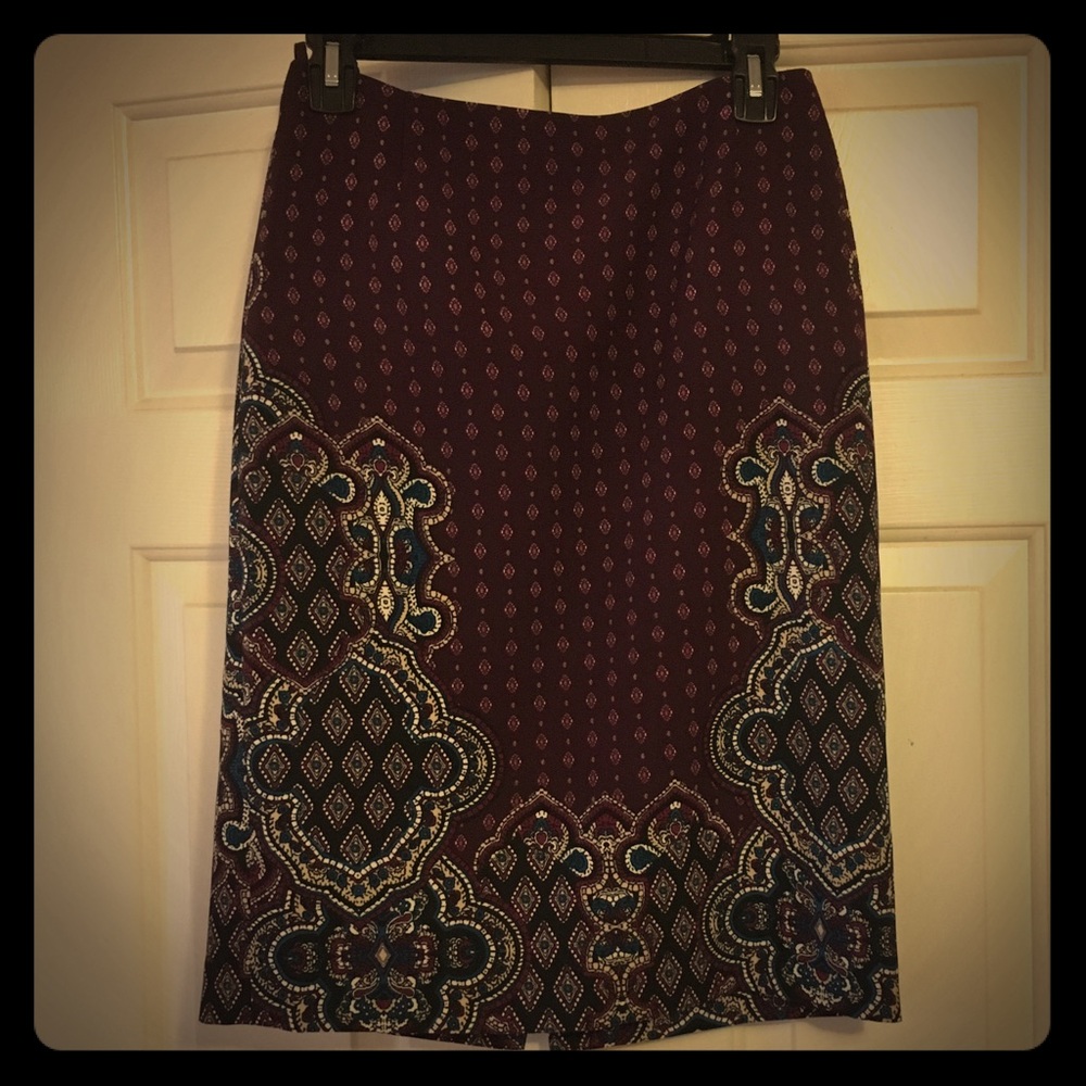 Beautiful purple paisley MIDI SKIRT