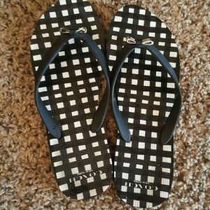 Black Coach Flip Flops