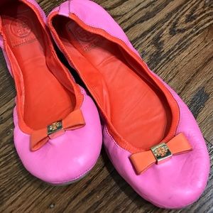 tory burch pink n orange flats