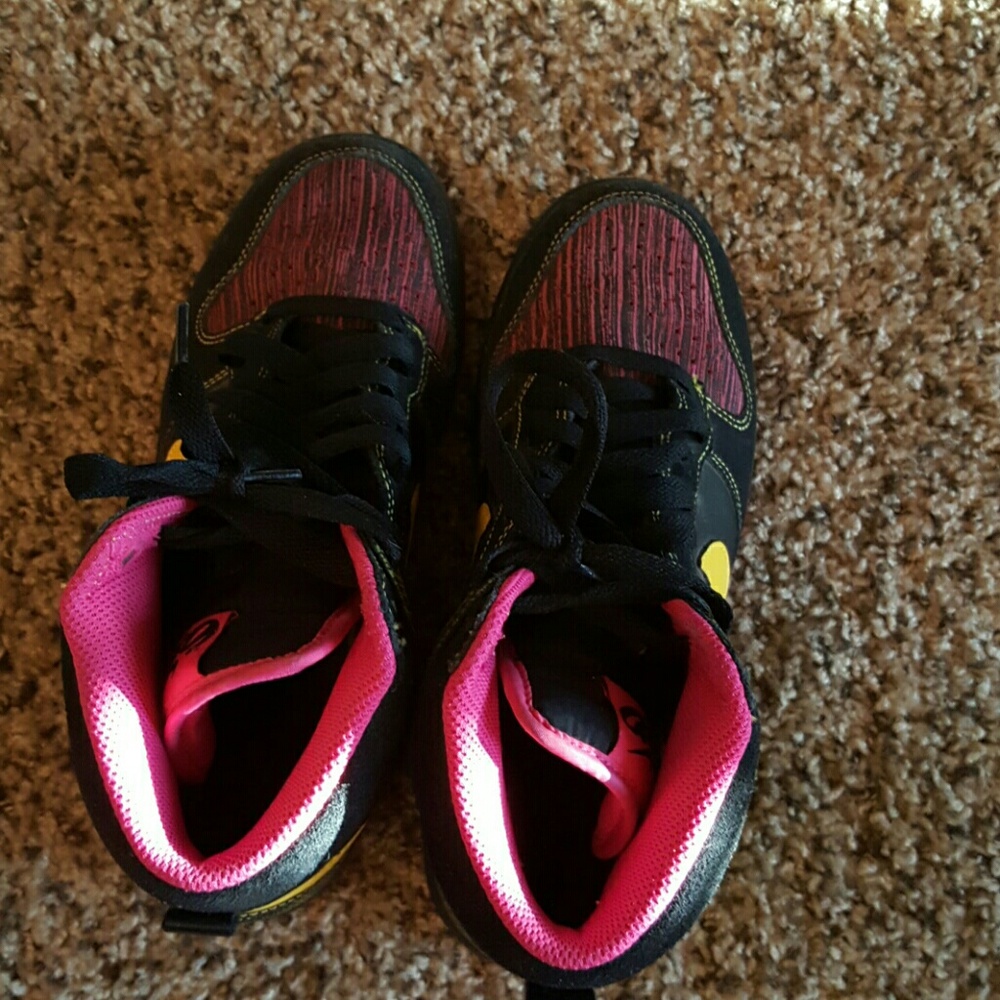 Pink and Yellow Nike Sneakers
