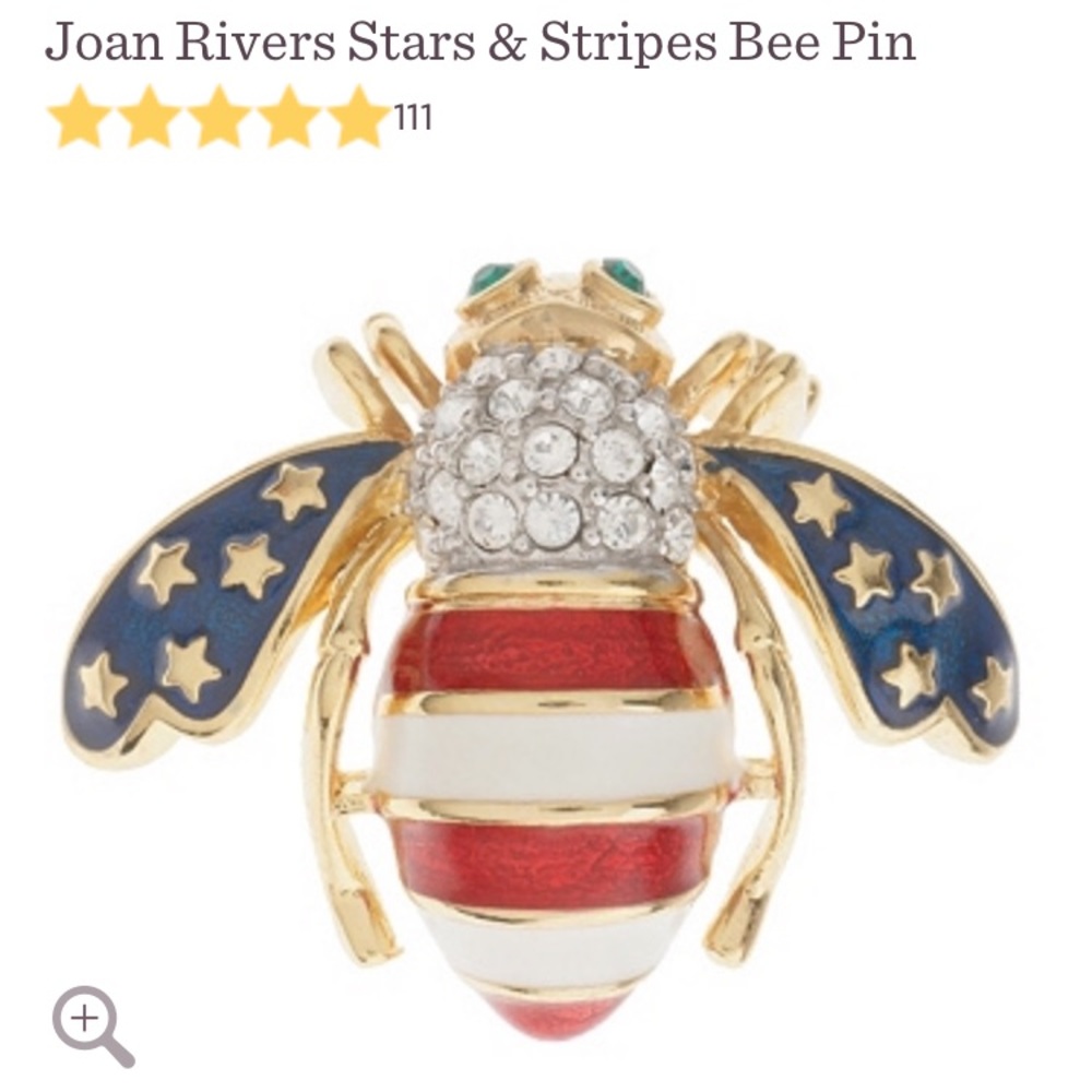 Stars and Stripes bee Pin by Joan Rivers
