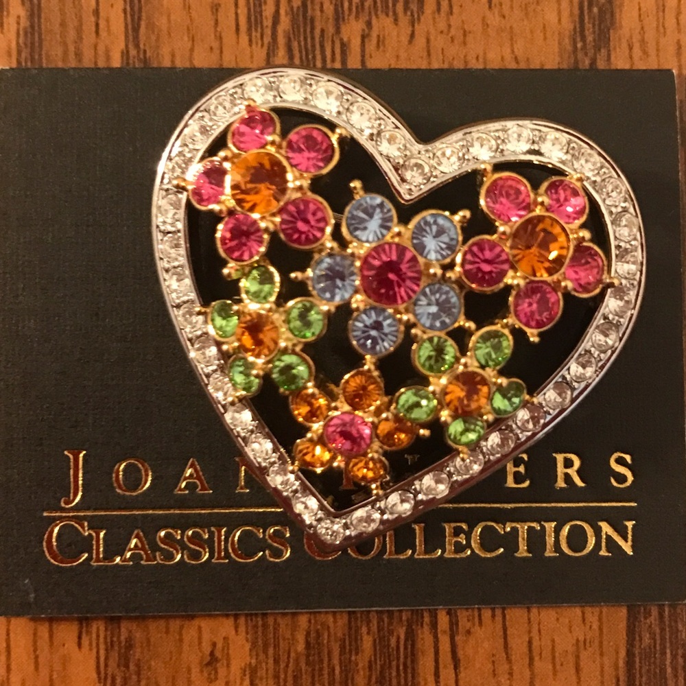 Sale! Heart with Flowers Pin by Joan Rivers