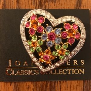 Sale! Heart with Flowers Pin by Joan Rivers