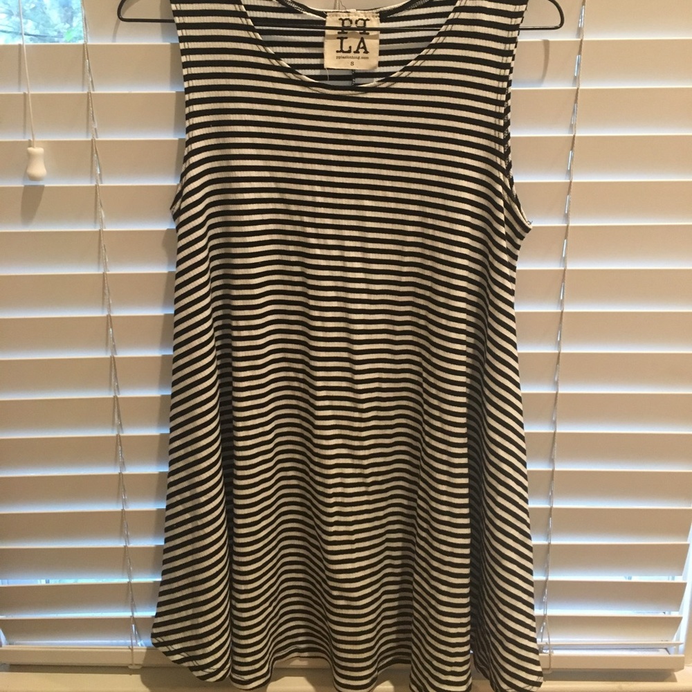 Striped flowy tank dress.
