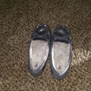 Silver Sequin Bedroom Slippers