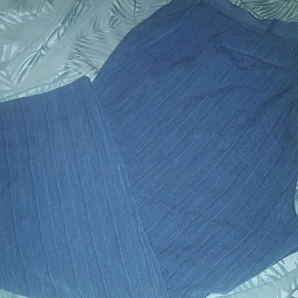 Gray striped slacks