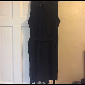 Black button down tank dress