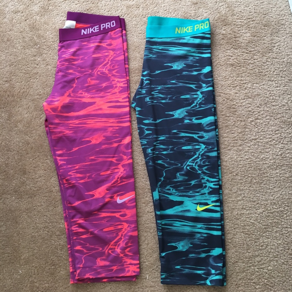 2 pair Nike Pro capris