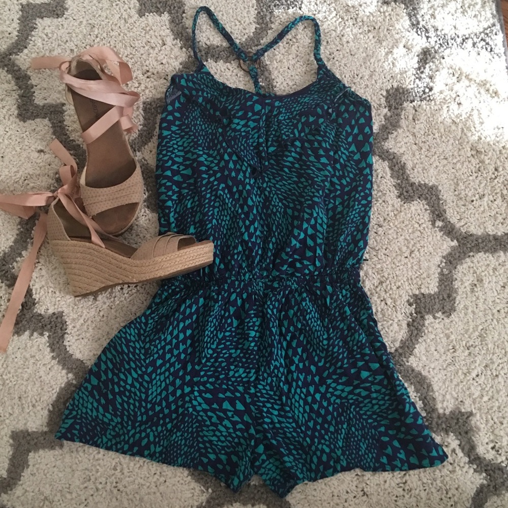 Blue and Teal Ruffled Romper