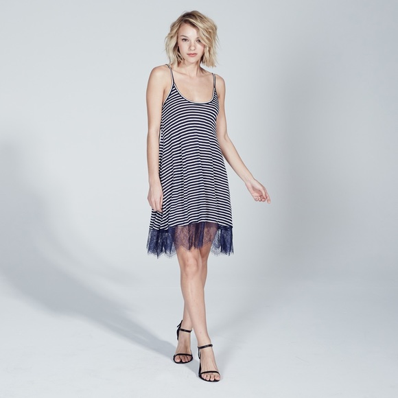 Adam Levine Dresses & Skirts - ADAM LEVINE LACE BOTTOM DRESS - NAVY/WHITE STRIPE Adam Levine Dresses & Skirts - ADAM LEVINE LACE BOTTOM DRESS - NAVY/WHITE STRIPE