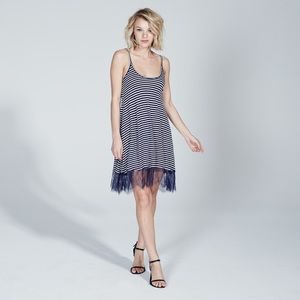 Adam Levine Dresses - ADAM LEVINE LACE BOTTOM DRESS - NAVY/WHITE STRIPE Adam Levine Dresses - ADAM LEVINE LACE BOTTOM DRESS - NAVY/WHITE STRIPE