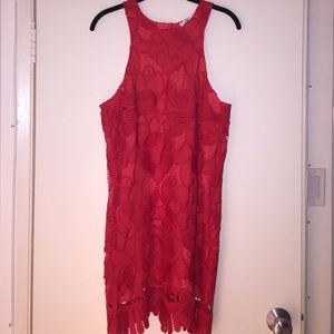 lovers and friends lace red dress