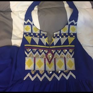 NWOT blue maxi dress