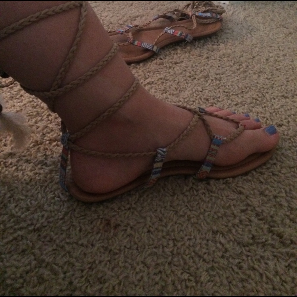 Misbehave Gladiator Tie Up Sandals 8
