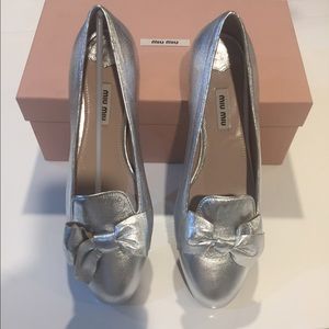 Miu Miu Silver Flats