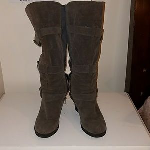 Gray Faux Suede Wedge 3/$15