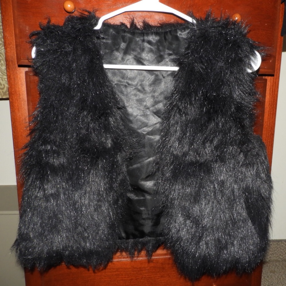 Black fur vest