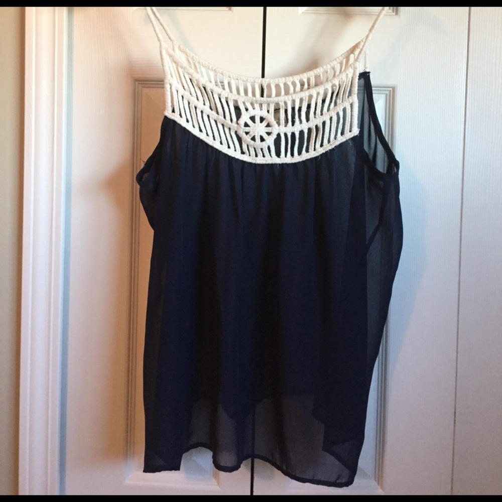 Cute boho style sheer tank