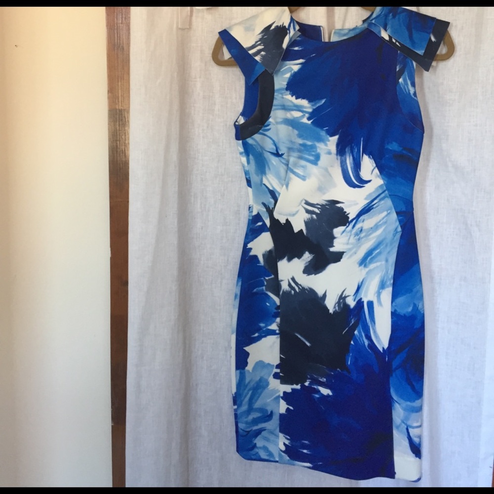 Neoprene blue dress