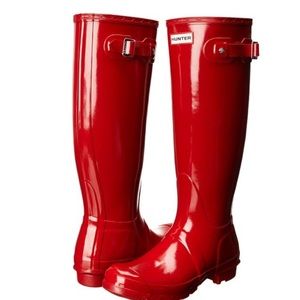 Original Tall Gloss Red Hunter Boots. NWT.