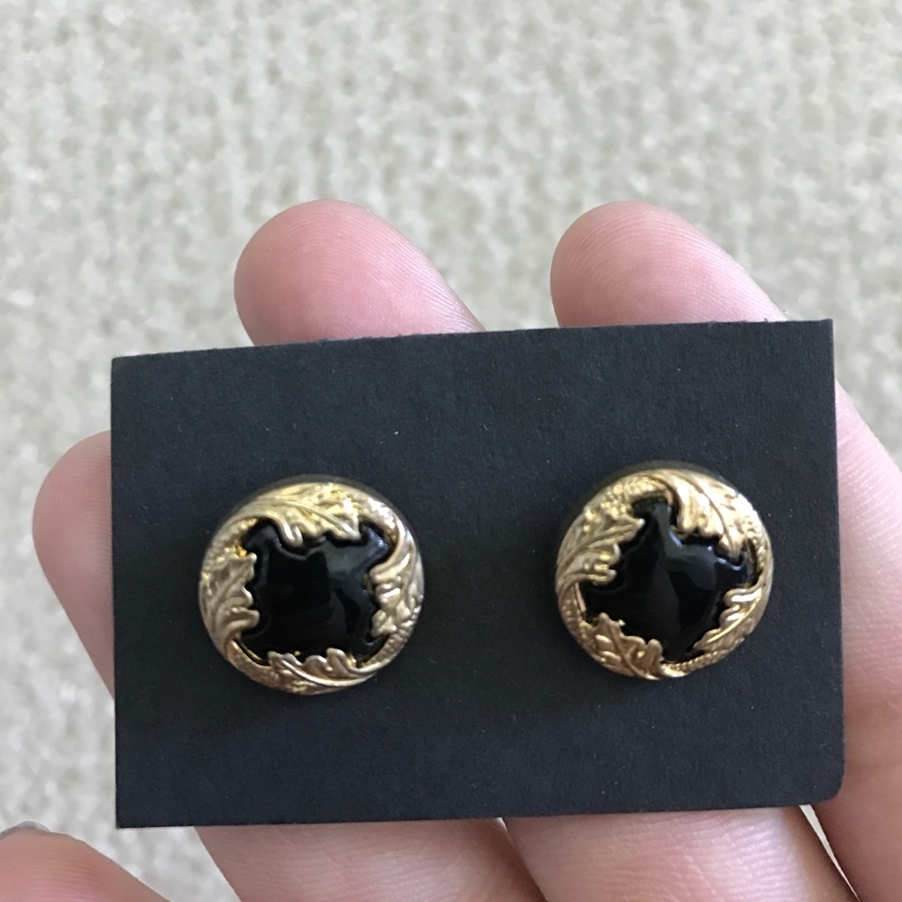 🎖gold/black circle earrings🎖