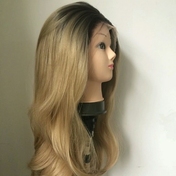 Blonde / darkroots  lace front synthetic wig