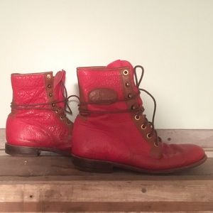 red leather Justin Boots 9