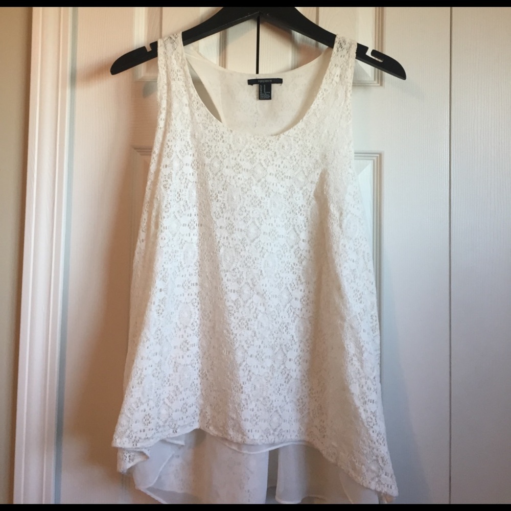 Cream lace tank