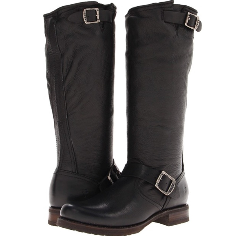 Frye Veronica Slouch 8. Black Soft Vintage Leather