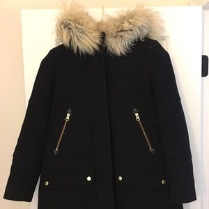 J. Crew Chateau Parka size 4P in black