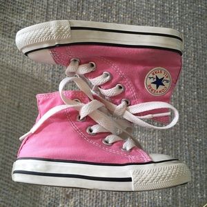 Pink Baby Converse High Tops!!